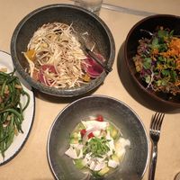 Green beans, palmitos, 20 veg fried rice and coconut civiche.  We loved it all!  at China Poblano in Las Vegas