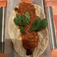 Black bean vegetarian taco with dairy removed  at China Poblano in Las Vegas