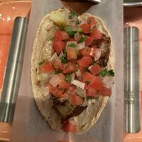 Vegetarian potato taco minus dairyy  at China Poblano in Las Vegas