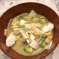 young coconut ceviche at China Poblano in Las Vegas