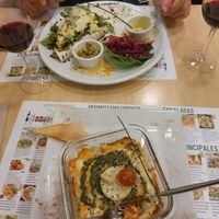 Quesadilla (top) and enchilada at Yerbabuena - Bordadores in Madrid