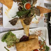 Mushrooms cooked with garlic and salt, and croquettes  at Yerbabuena - Bordadores in Madrid