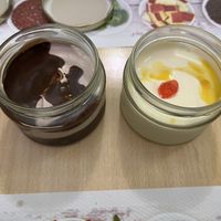 Chocolate dessert & Passion fruit dessert  at Yerbabuena - Bordadores in Madrid