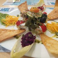 Menu of the day / starter / Oliver salad (vegan option) at Yerbabuena - Bordadores in Madrid