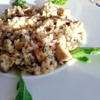 Risotto de Tofu e Cogumelos at Marcelino Beach Club in Costa Da Caparica