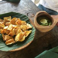 baba ganoush with sweet potato  at AA Juicery Cafe in Ubud