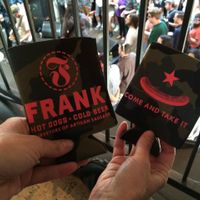 Frank koozies at Frank in Austin