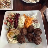 Falafel plate with hummus and salads + pita bread   at Pita Pita in El Pizzaiole in Granada