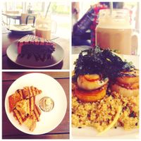 Chocolate cake, vegan scallops, mushroom paté at SUSI in Metro Manila