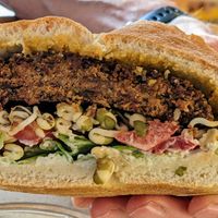 Bean burger at Gugar in Valletta