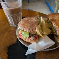 Vegan ftira and chocolate shake at Gugar in Valletta