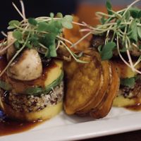 Delicious causa with sweetpotato chips at Siembra in Lima