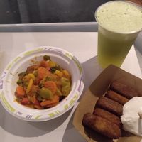 oat *meatballs*, croquettes and a smoothie at Burger Mel - Benavides in Tenerife