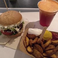 burger, fries and a smoothie at Burger Mel - Benavides in Tenerife