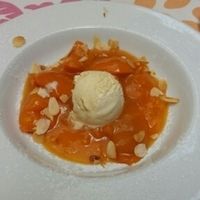 apricot compote with vanilla ice at Kaufmann Kaufmann in Villach