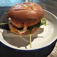 Dry tasteless chick'n burger. at Lost Weekend in Munich