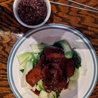 Black pepper seitan with bok choy at LuAnne's Wild Ginger in New York City