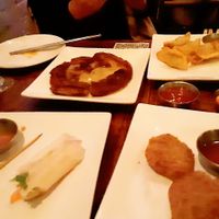 Crispy wontons, summer rolls, scallion pancakes and crispy soy. at LuAnne's Wild Ginger in New York City