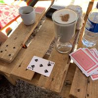 Chai (they also have cards and some other games)  at Namaste Restaurant in Guatape