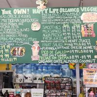 The menu at Happy Life Organics Veggie Deli in Chula Vista