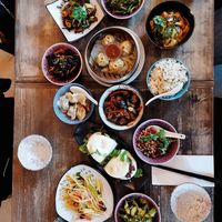 A lot of vegan starters an small main dishes - simply amazing at Tianfuzius in Berlin