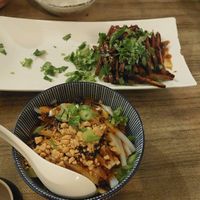 Marinated smoke tofu and mung bean starch noodles at Tianfuzius in Berlin
