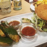Premium veggie burger (the only vegan option of burger)  at Vegetalia - Gotico in Barcelona