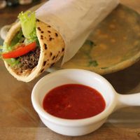 Vegan Falafel wrap  at United Falafel Organization in Vilcabamba