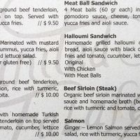 Menu 2 of 4, April 2023 at United Falafel Organization in Vilcabamba