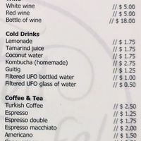 Menu 4 of 4, April 2023 at United Falafel Organization in Vilcabamba