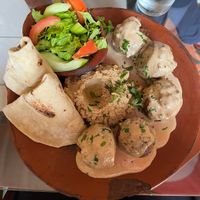 Falafel plate  at United Falafel Organization in Vilcabamba