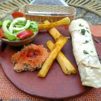 Vegan Falafel Wrap at United Falafel Organization in Vilcabamba