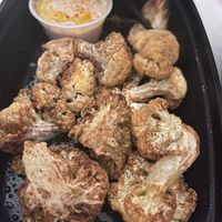 Cauliflower with hummus was so flavourful and delicious at The Kasbah in Niagara Falls