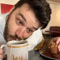 vegan muff and herby tea   at Mahtay Cafe in St Catharines