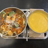 Thai Noodle Salad and Butternut Squash Soup  at Mahtay Cafe in St Catharines