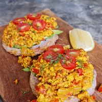 Scrambled tofu and avocado on toast at Karma Kafe in Koh Phangan