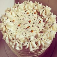 My double vanilla bday cake  at The Boombox Bakeshop in London