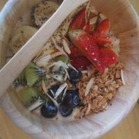 Super bowl almond milk at Juice Queen in Koh Samui