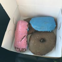Vanilla (pink and blue) and maple   at Casual Friday Donuts in Spokane