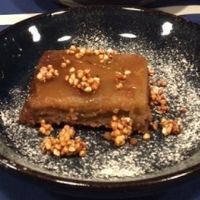 Mousse and Apple Crisp at Lupin Restaurante Vegetariano in Porto