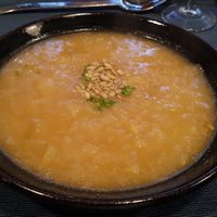 Onion soup at Lupin Restaurante Vegetariano in Porto