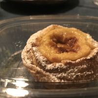 Takeaway pastel de nata. OMG it was good! at Lupin Restaurante Vegetariano in Porto