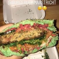 seaweed burger at Burgerlijk in Maastricht
