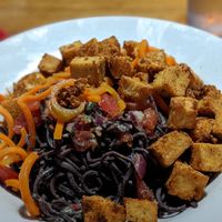 Black bean pasta (added tofu and carrots) at Cafe Verde in New Smyrna Beach