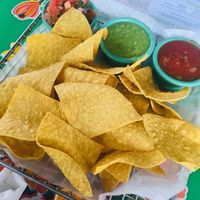 Salsa sampler & Chips at Cafe Verde in New Smyrna Beach