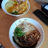 Mango habanero spicy miso, Creamy shio ramen at Vegan Ramen Shop - Finlandzka in Warsaw