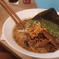 The creamy version. I just got a small taste and it was heavenly. at Vegan Ramen Shop - Finlandzka in Warsaw