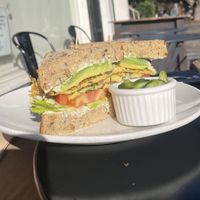 Frittata sandwich. So good!  at Nourish Cafe - Richmond District in San Francisco