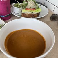 Tomato soup  at Nourish Cafe - Richmond District in San Francisco