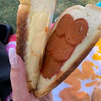 Pizza toastie. Might be a stoners delight at Naked Cafe in Kelowna